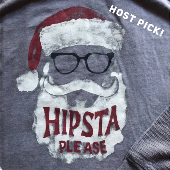 Lucky Brand Tops - NEW “Hipsta please”  Christmas Santa burnout shirt